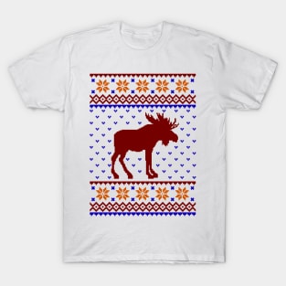 merry christmas moose ugly sweater T-Shirt